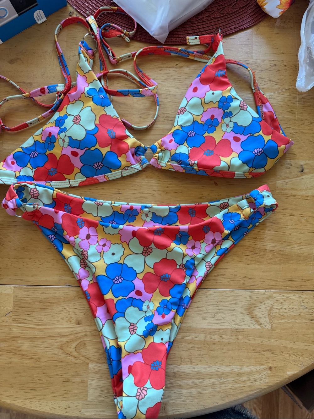 Kamoni Floral Multicolor String Bikini Set